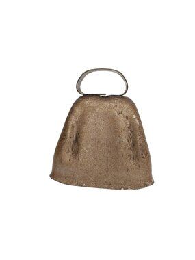 Vintage Metal Cowbell Rustic Patina Farmhouse Decor 3" Tall With Handle